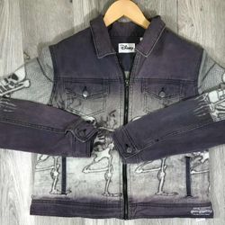 Disney Silly Symphony Skeleton Dance Denim Jacket XL Vintage Style #6