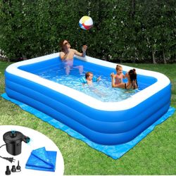 Inflatable Pool- Pump and Tarp Included