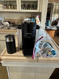 Nespresso coffee maker and frother