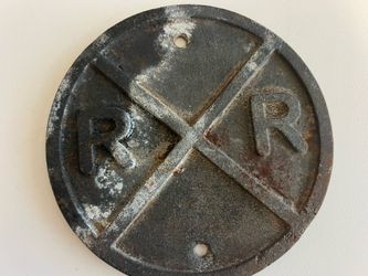 VINTAGE CAST METAL R/R PLAQUE/SIGN