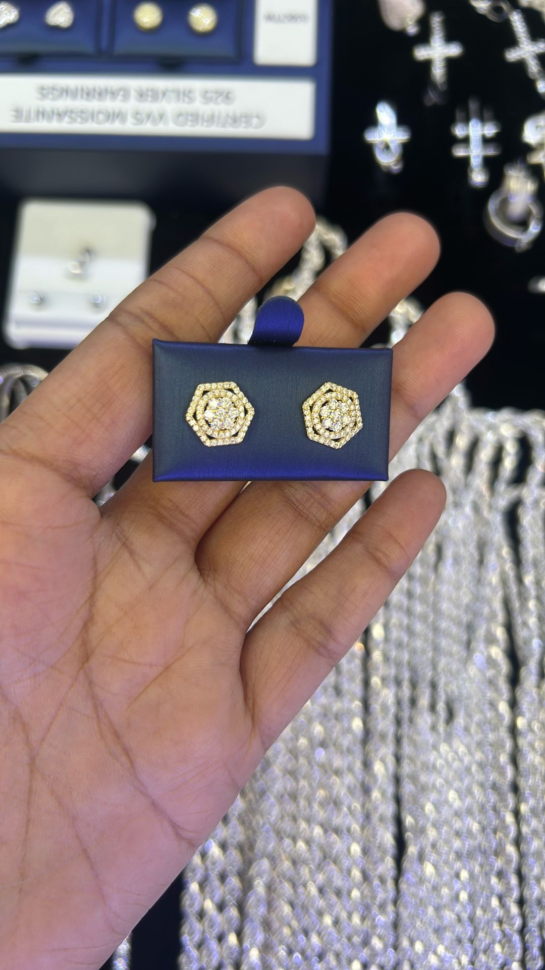 Silver Moissanite Earings