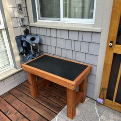 Cedar And Epoxy Slate Table