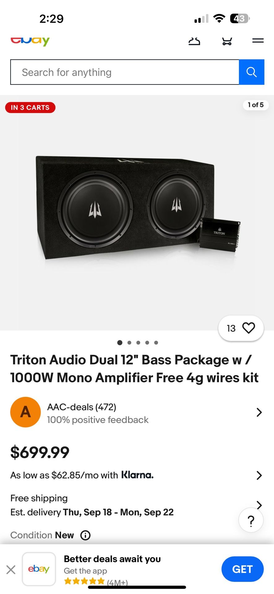 Car Audio Set Up - Triton Speaker