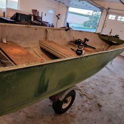 14ft Auluminum Boat With Trailer And Motor 