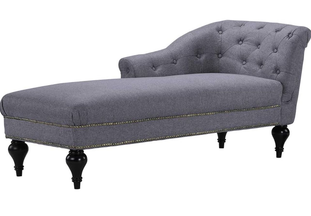 Classy Gray Tufted Chaise Lounge