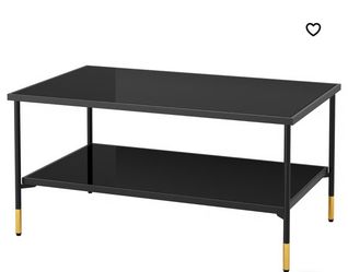 Black glass coffee table