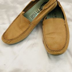 SPERRY TOP SIDER Tan Leather Driving Moc Loafer Women Size 8.5 Comfort Casual 