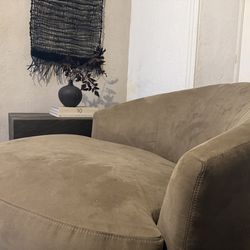 47” large and low suede chair