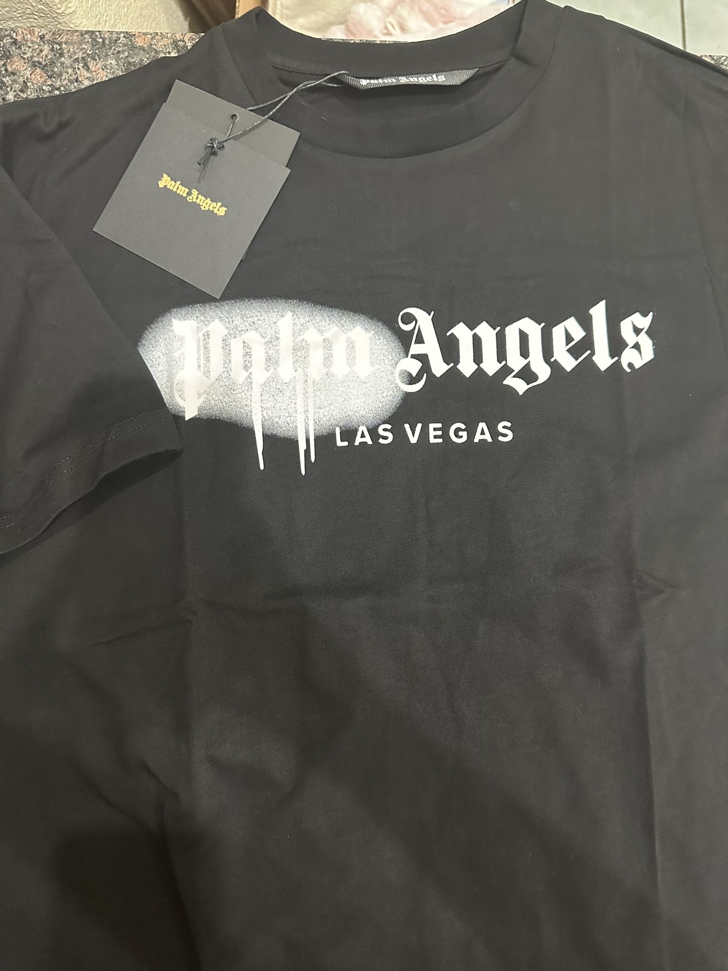 Palm Angels Las Vegas Sprayed T-shirt Black/white S- Men Large