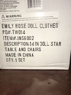 Doll Clothes Table and Chairs