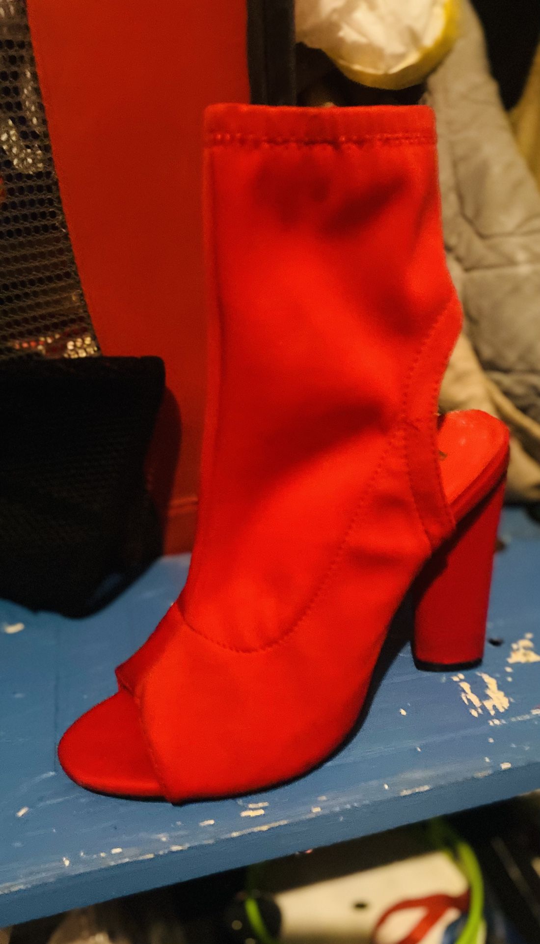 Bamboo Peep Toe Stiletto Booties