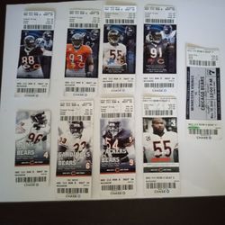 Chicago Bears Ticket Stubs 2008,09 And 2010