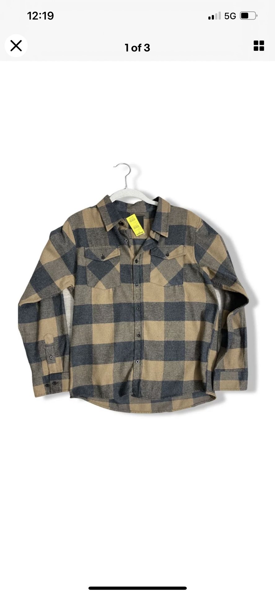 New RSQ Collective Flannel Casual Button-Down Shirt Size XL Plaid YOUTH?
