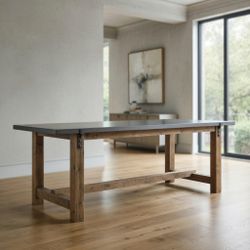 Restoration Hardware Reclaimed Wood & Zinc-Top 84" Dining Table – Stoneham, MA