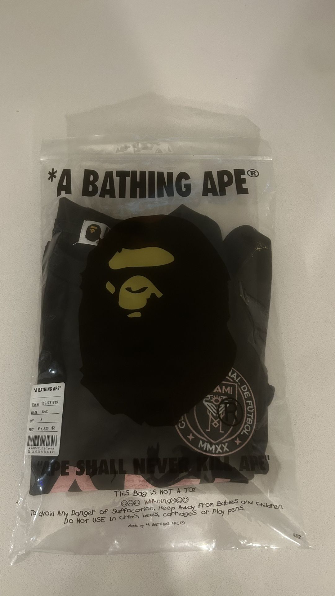 Black & Pink Bape Shirt X Miami Jersey Collab