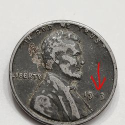 1943 Error Steel Wheat Cent Penny - Missing The 4