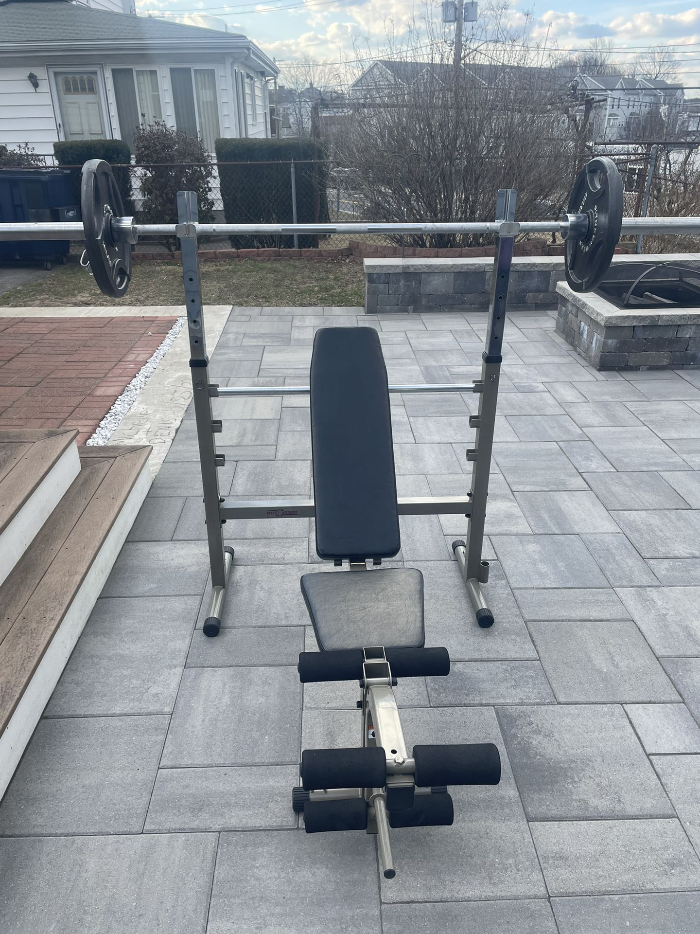 Workout Bench And Weight Bar