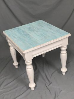Hand Painted And Distressed Coastal Side Table