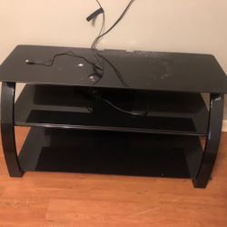 Black glass tv stand 