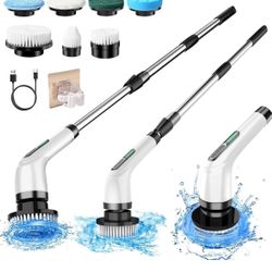 Brand: JASTEK Electric Spin Scrubber with Dual Speed Cordless Cleaning Brush, IPX7 Waterproof Bathroom Scrubber, USB-C Charging, Retractable Handle Sh