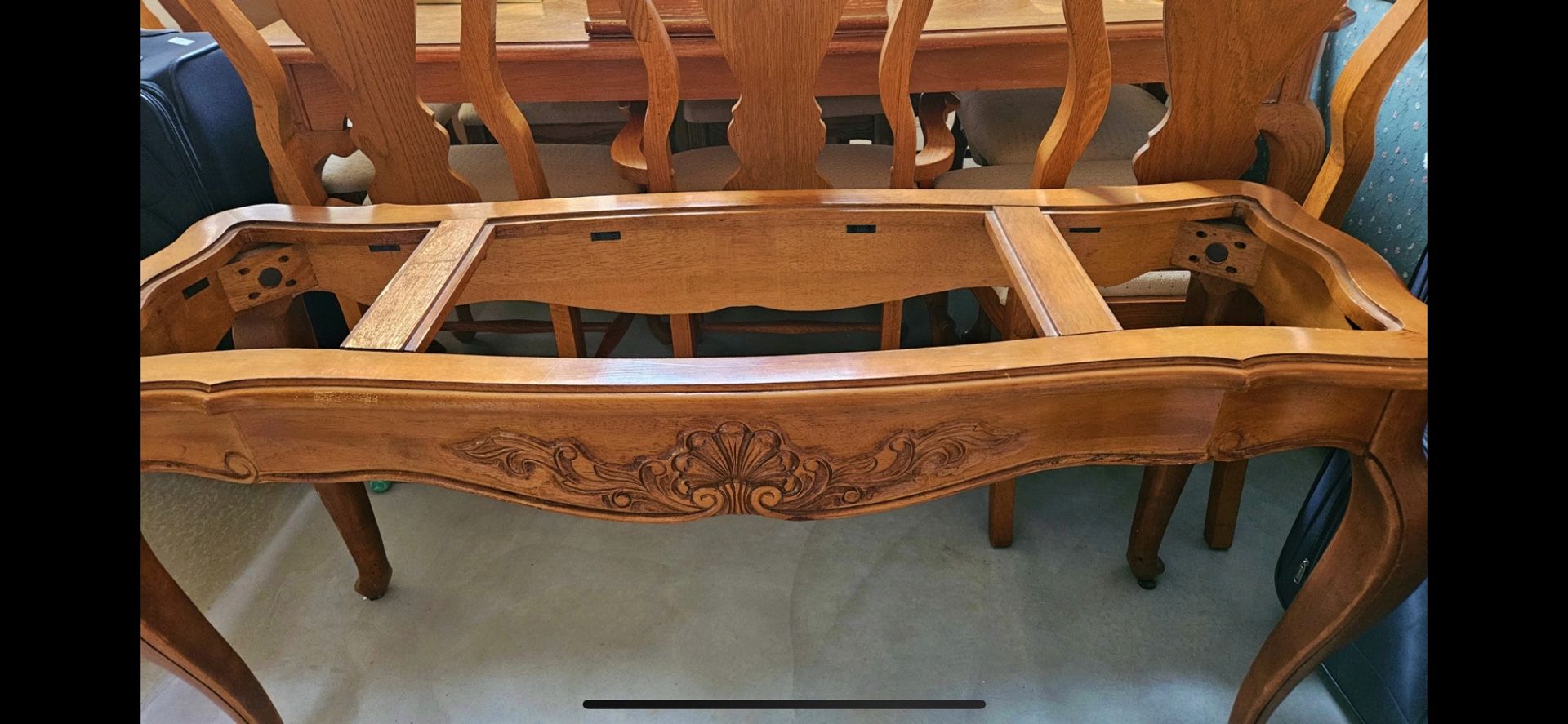 Consol Real Carved Wood Glass Inlays Included