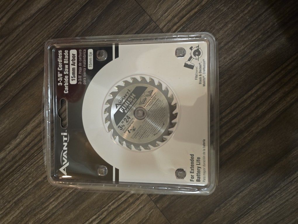 Avanti 3 -3/8 Cordless Carbide Saw Blade 15mm Arbor