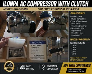 ILONPA AC compressor with clutch model BUACC188S