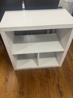 White wooden shelf