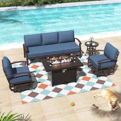 Patio set with fire pit propane aluminum patio furniture aluminum outdoor furniture aluminum patio set brand new ☑️🆕🚎🚛