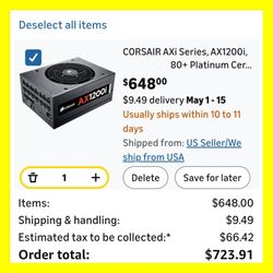 Corsair AX1200i Desktop PC Part - Works