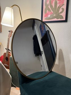 Rounded Gold Mirror
