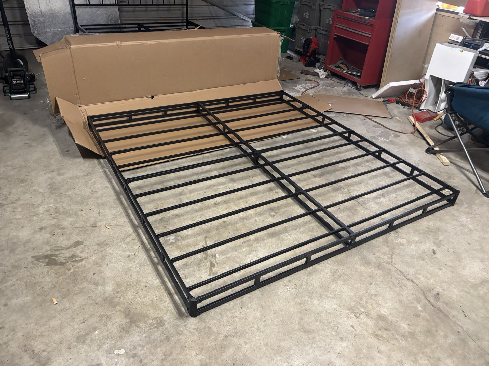 King Size 4” Metal Bed Frame (( BRAND NEW ))