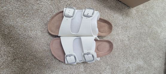 White sandals size 8 new