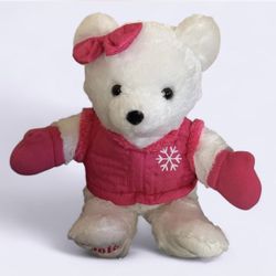 Dan Dee 2016 Holiday Bear Plush 20" Pink Teddy Stuffed Animal Christmas Mittens