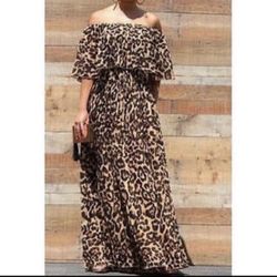 Leopard Off Shoulder Dress