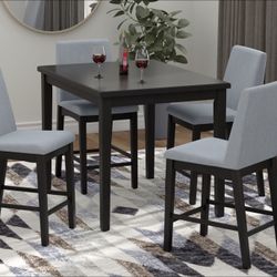 Counter Height Dining Table Set – Table + 4 Barstools