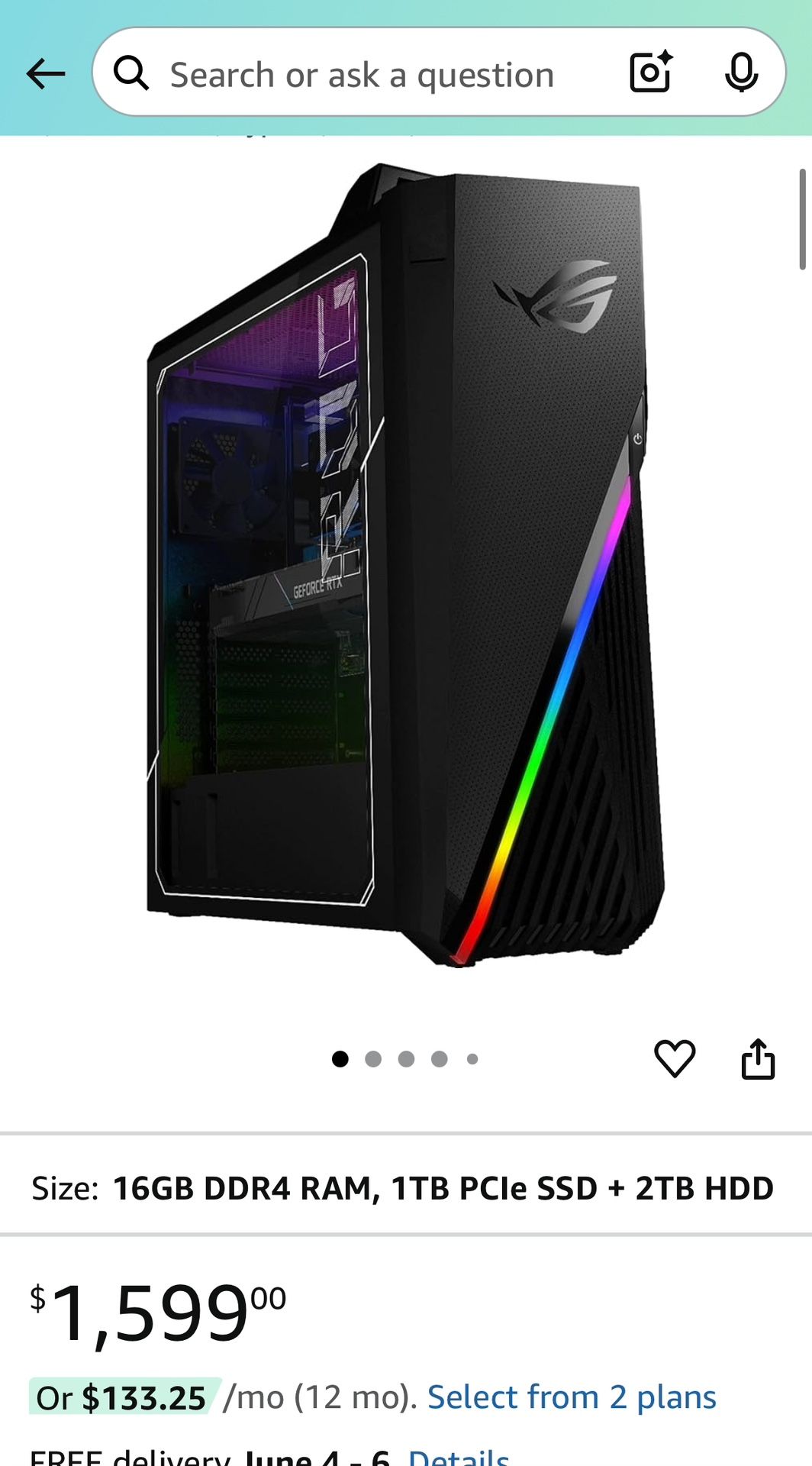 Gaming Computer RUNS IT ALL! ASUS ROG RTX 2080 Super 2TB HDD 16GB