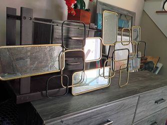 Mirror decor black and gold