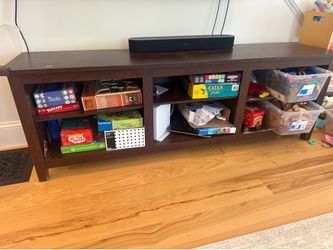 Brown wood media center
