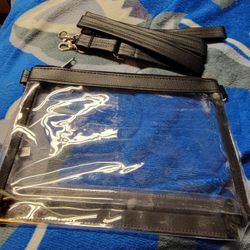 Travel Makeup Bag Clear with black trim