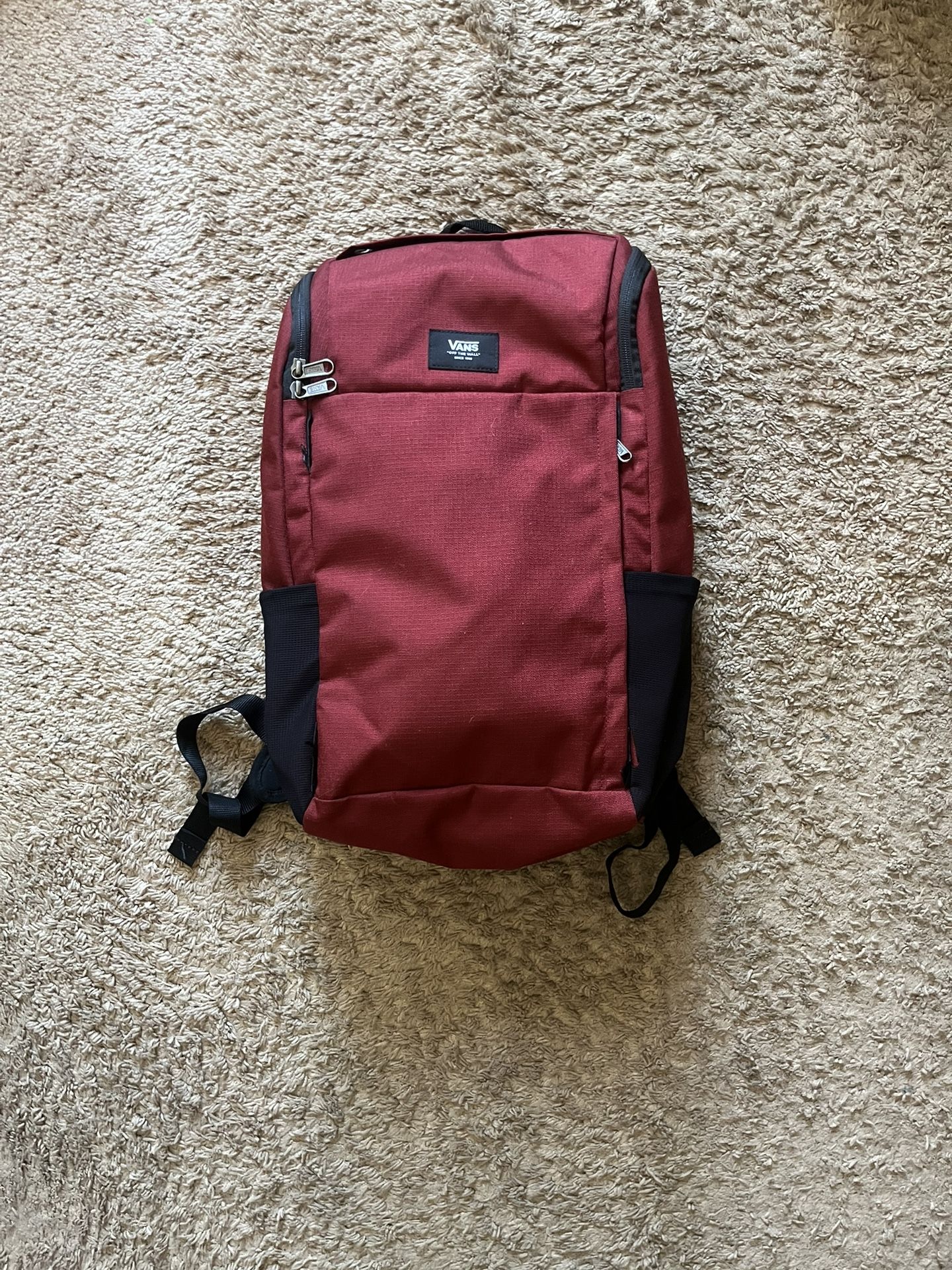 Vans burgundy & black backpack 