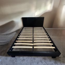 Black Leather Bed Frame - Queen