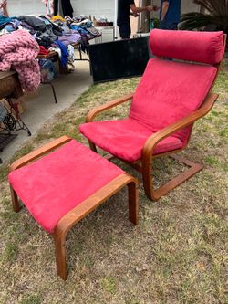 IKEA arm chair with footstool