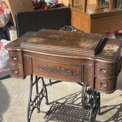 Antique White Sewing Machine