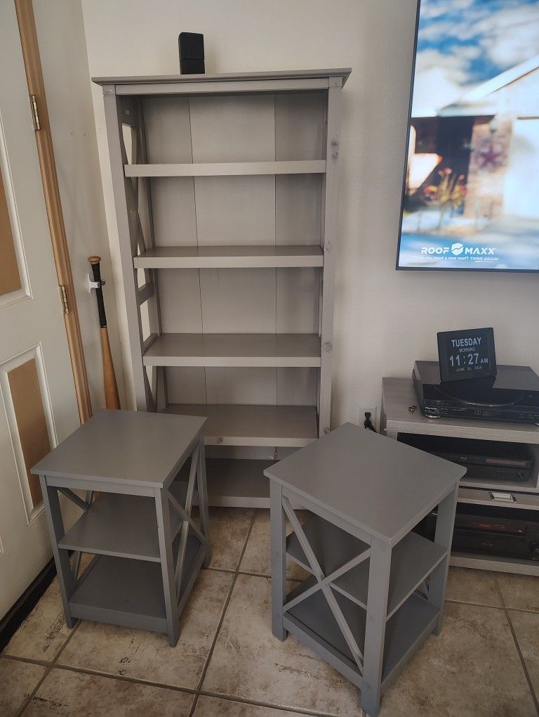 Bookshelf And 2 End Tables