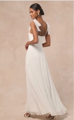 White Maxi Dress with Bow Shoulder Detail L