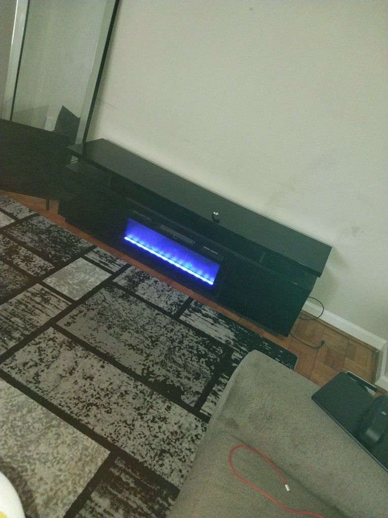 Eva-KBL Electric Fireplace Modern 71" Tv Stand