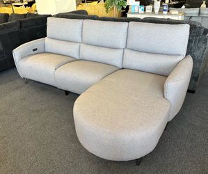 Grey power recliner sectional w/ usb ports