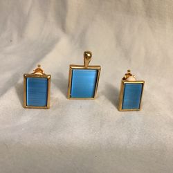 Butler FAC Gold Plated & Blue Glass Parure