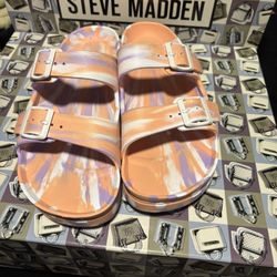 No Boundaries Comfort Slide Sandal-Tie Dye-Woman’s Size 10